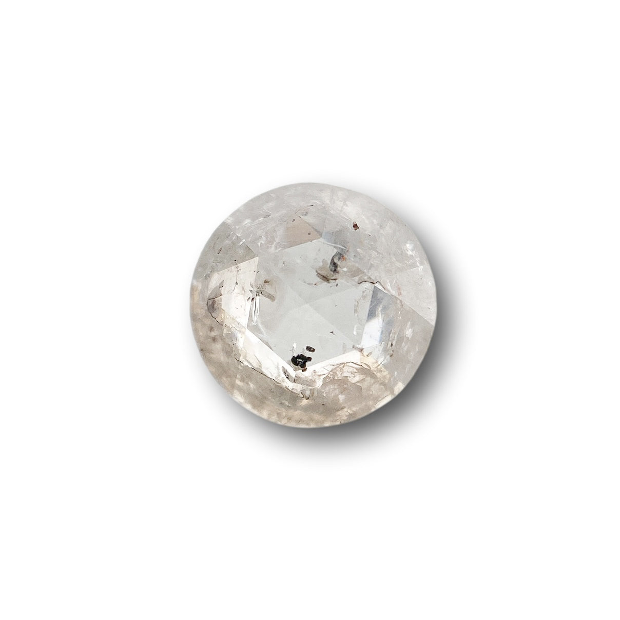 1.02ct | Salt & Pepper Round Shape Rose Cut Diamond - Modern Rustic Diamond