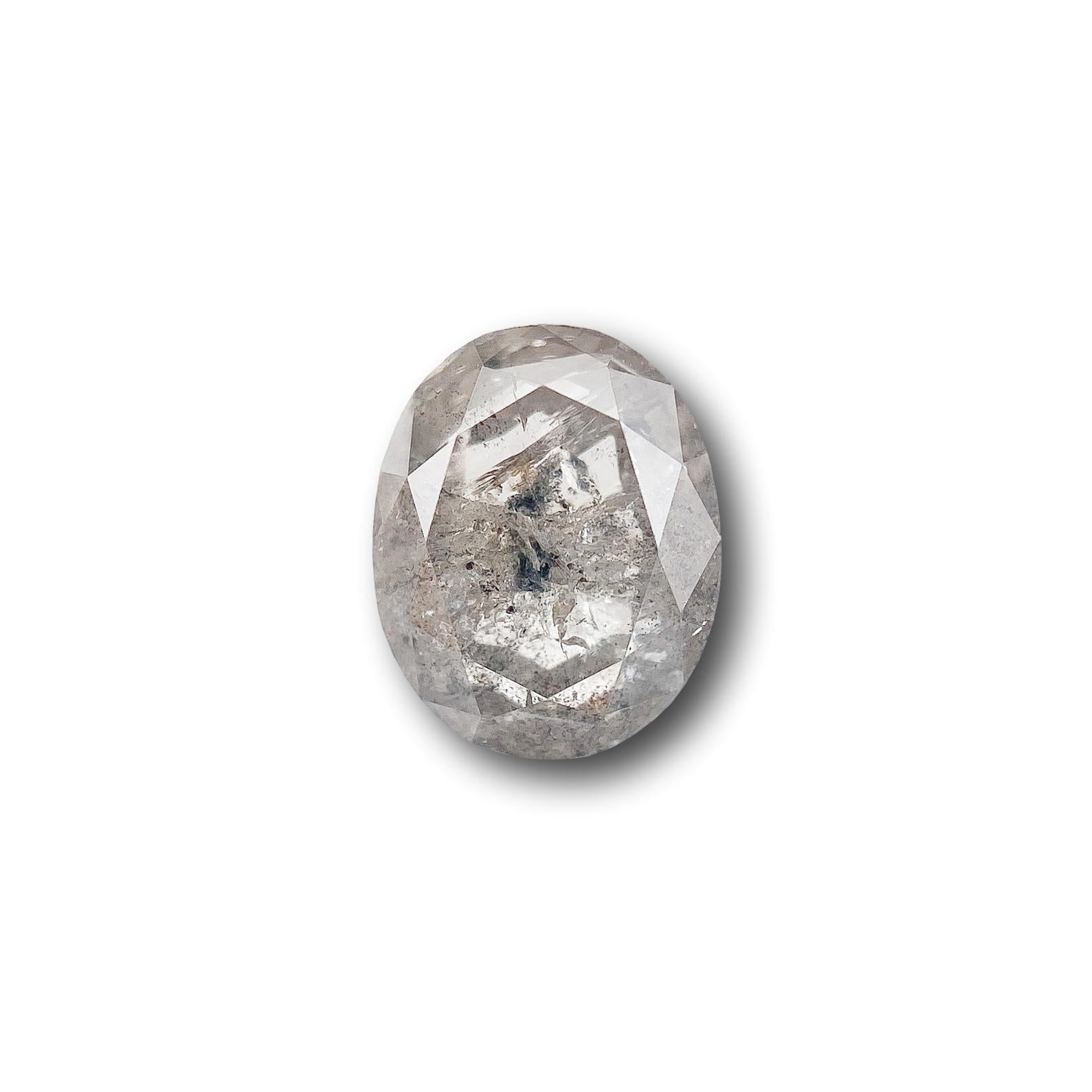 1.38ct | Salt & Pepper Oval Shape Brilliant Cut Diamond - Modern Rustic Diamond
