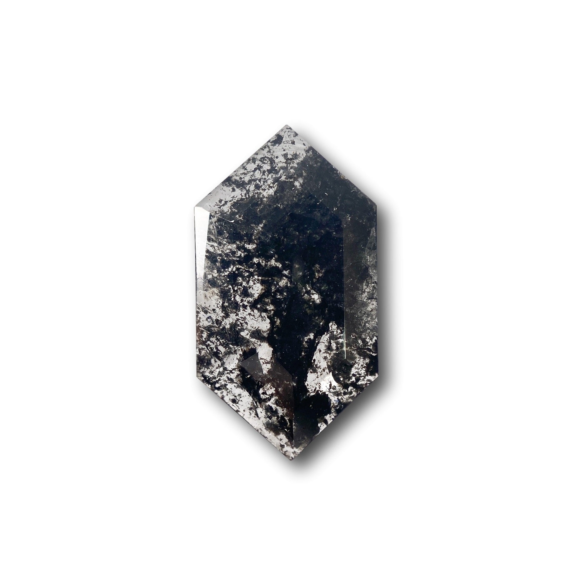 3.09ct | Salt & Pepper Hexagon Shape Rose Cut Diamond - Modern Rustic Diamond