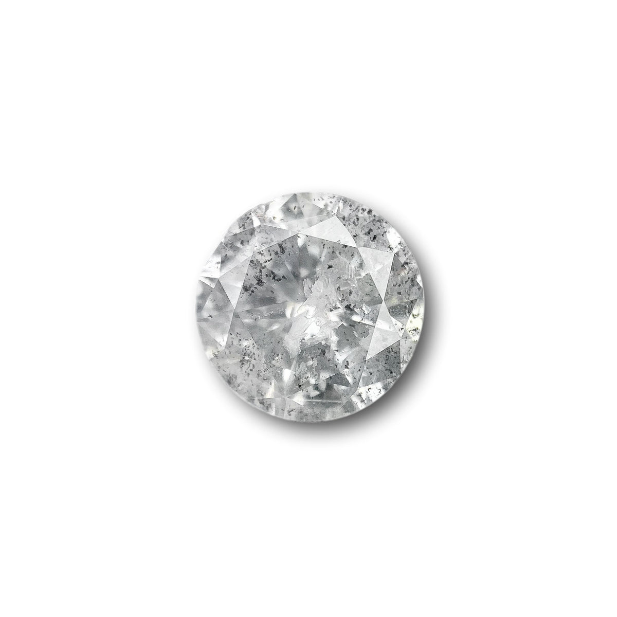 1.66ct | Salt &amp; Pepper Round Shape Brilliant Cut Diamond - Modern Rustic Diamond