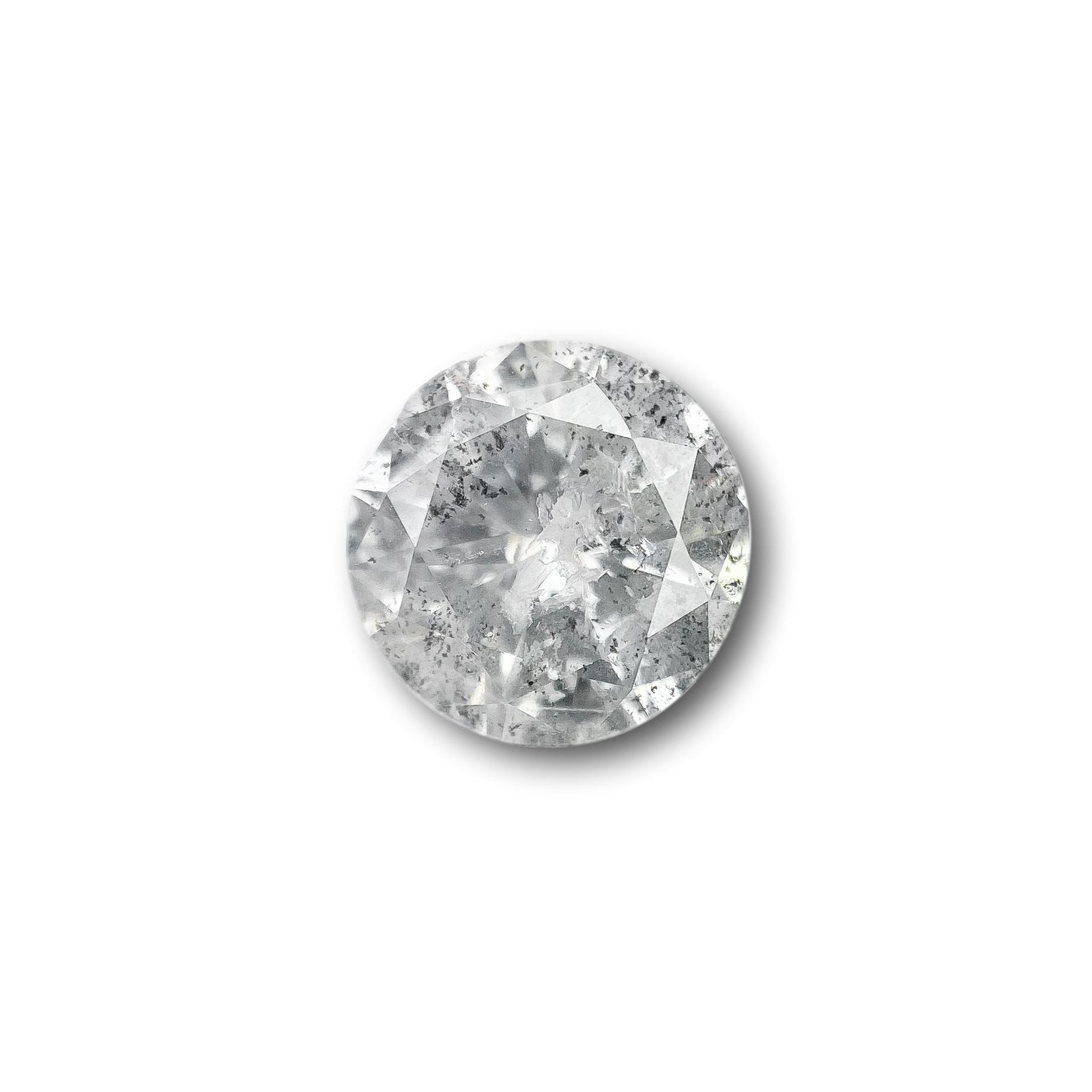 1.66ct | Salt & Pepper Round Shape Brilliant Cut Diamond - Modern Rustic Diamond