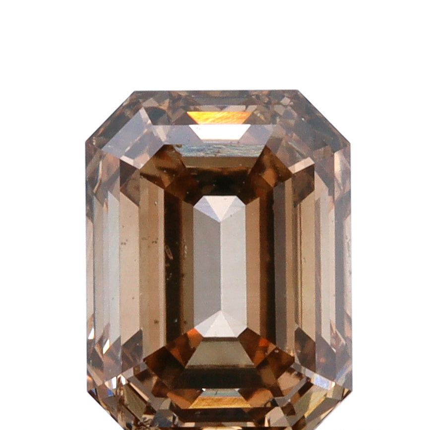 1.03ct | Champagne VS Emerald Shape Brilliant Cut Diamond - Modern Rustic Diamond