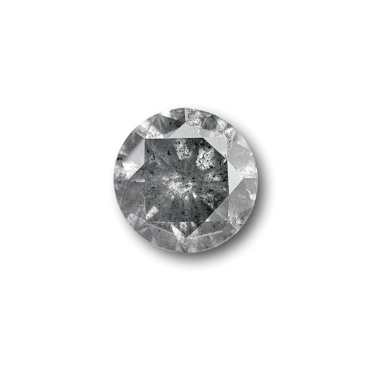 1.29ct | Salt &amp; Pepper Round Shape Brilliant Cut Diamond - Modern Rustic Diamond