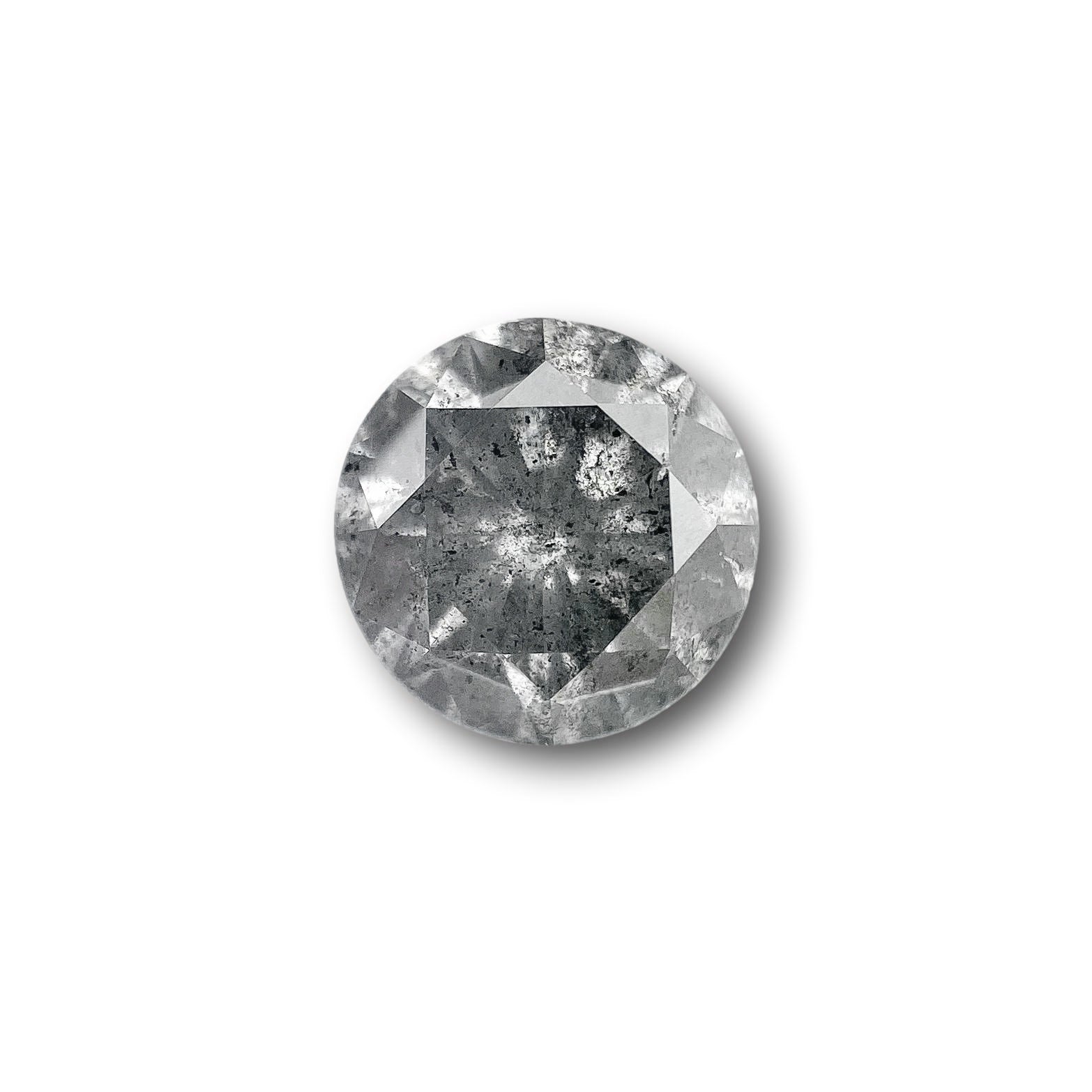 1.29ct | Salt & Pepper Round Shape Brilliant Cut Diamond - Modern Rustic Diamond