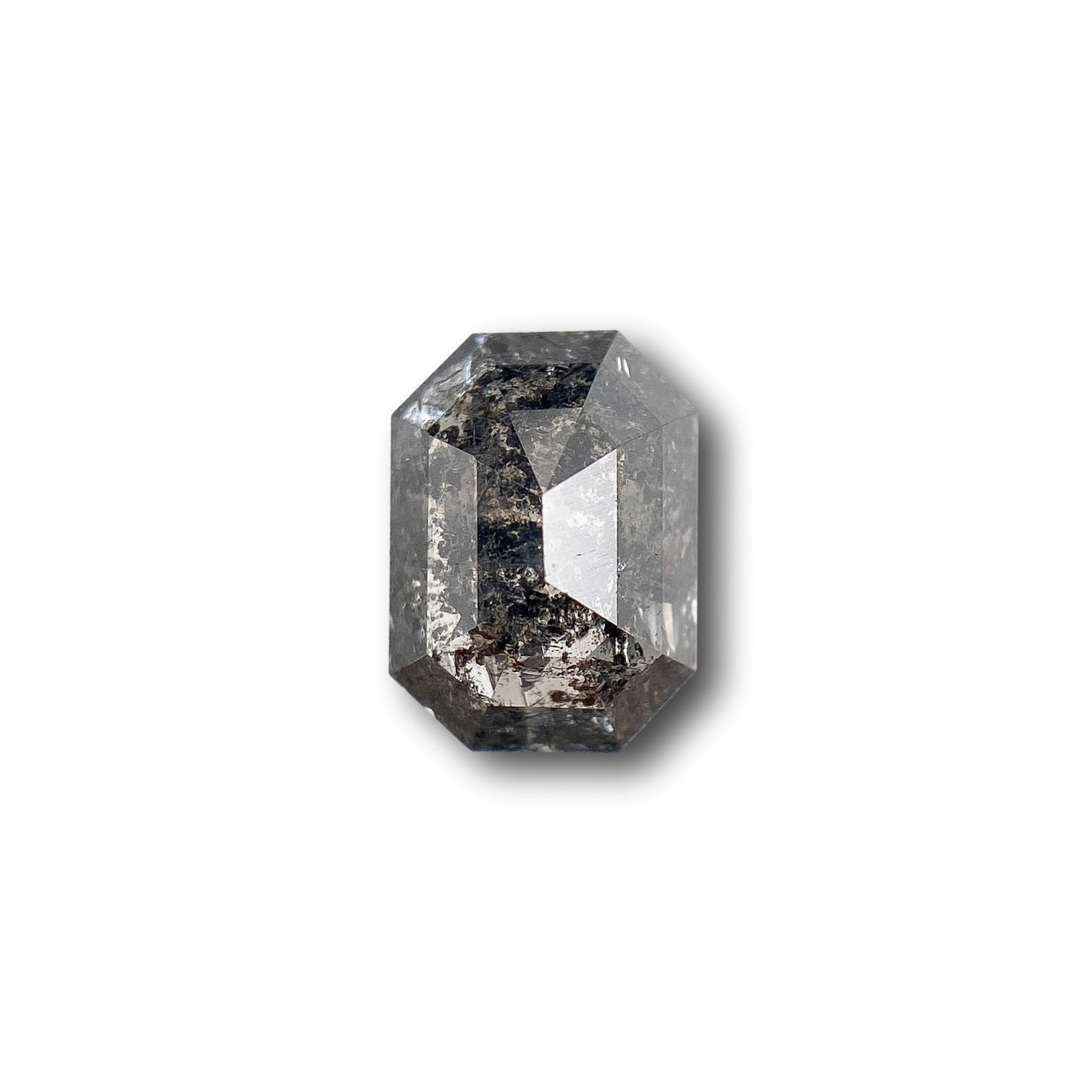 1.06ct | Salt & Pepper Emerald Shape Step Cut Diamond - Modern Rustic Diamond