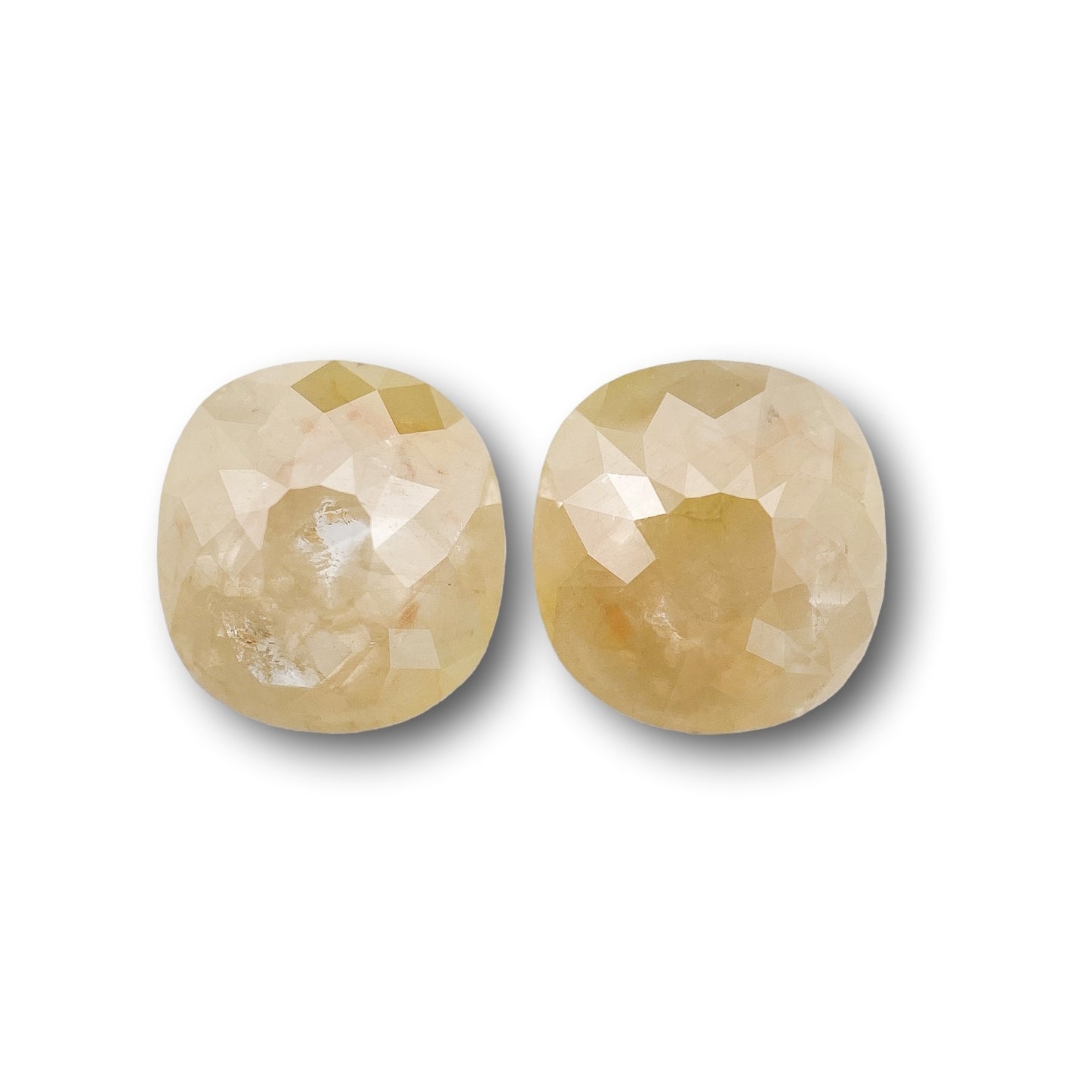 2.78cttw | Salt & Pepper Cushion Shape Rose Cut Diamond Matched Pair - Modern Rustic Diamond