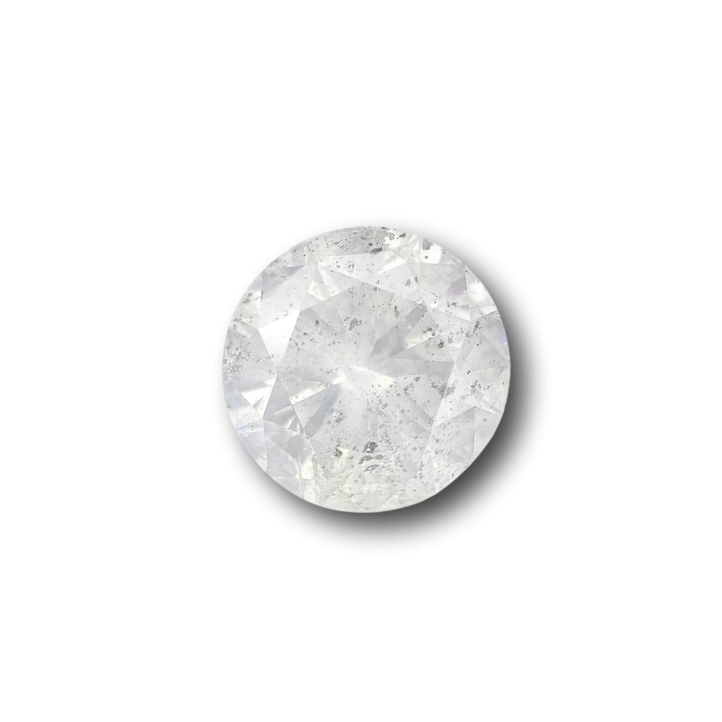 1.56ct | Salt & Pepper Round Shape Brilliant Cut Diamond - Modern Rustic Diamond