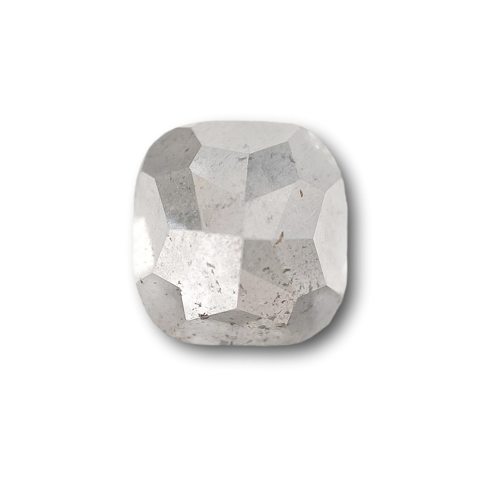 1.32ct | Salt & Pepper Cushion Shape Rose Cut Diamond - Modern Rustic Diamond