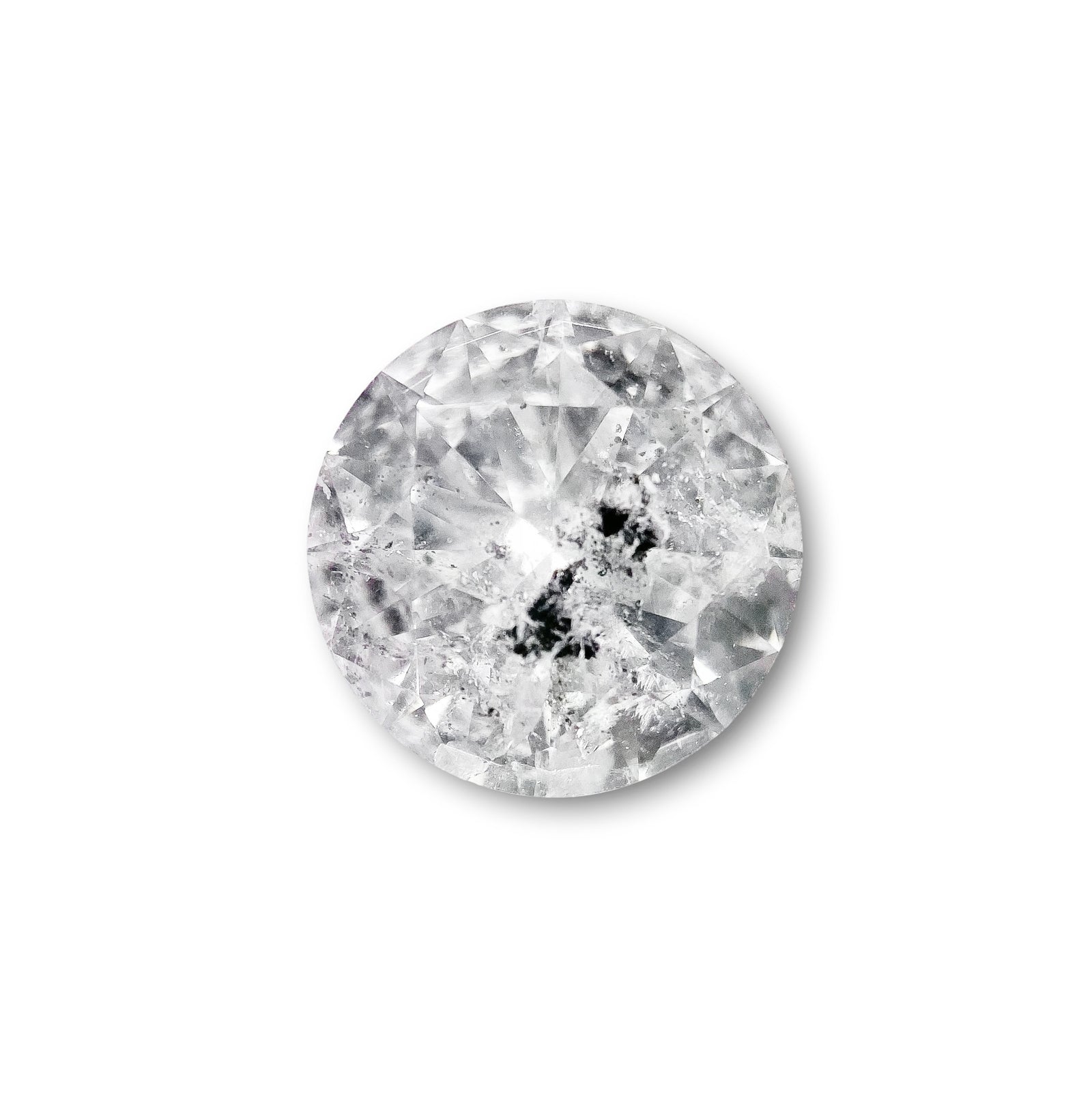 2.07ct | Salt & Pepper Round Shape Brilliant Cut Diamond - Modern Rustic Diamond