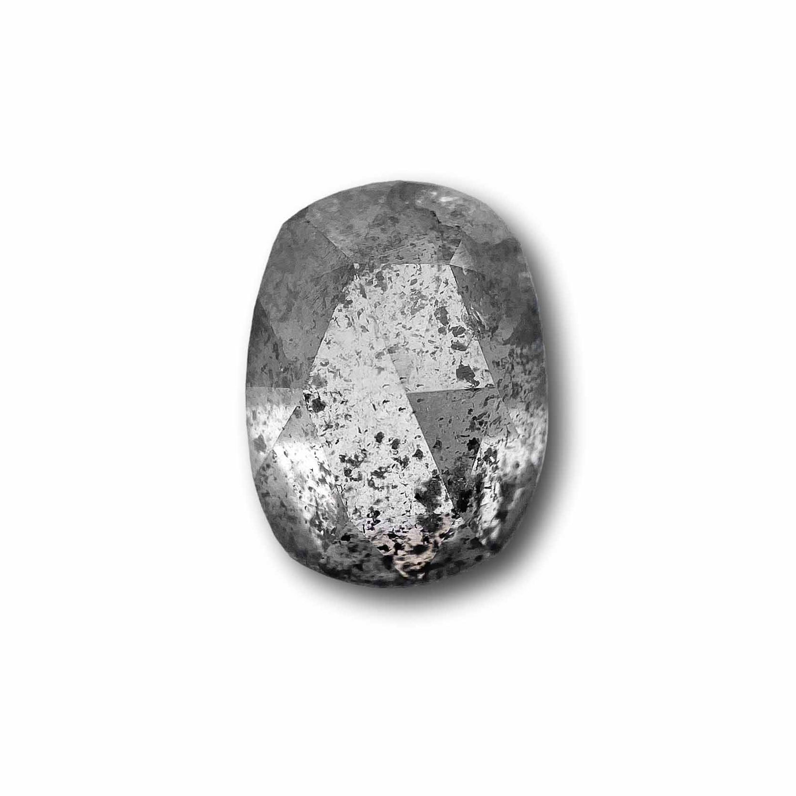 1.92ct | Salt & Pepper Cushion Shape Rose Cut Diamond - Modern Rustic Diamond