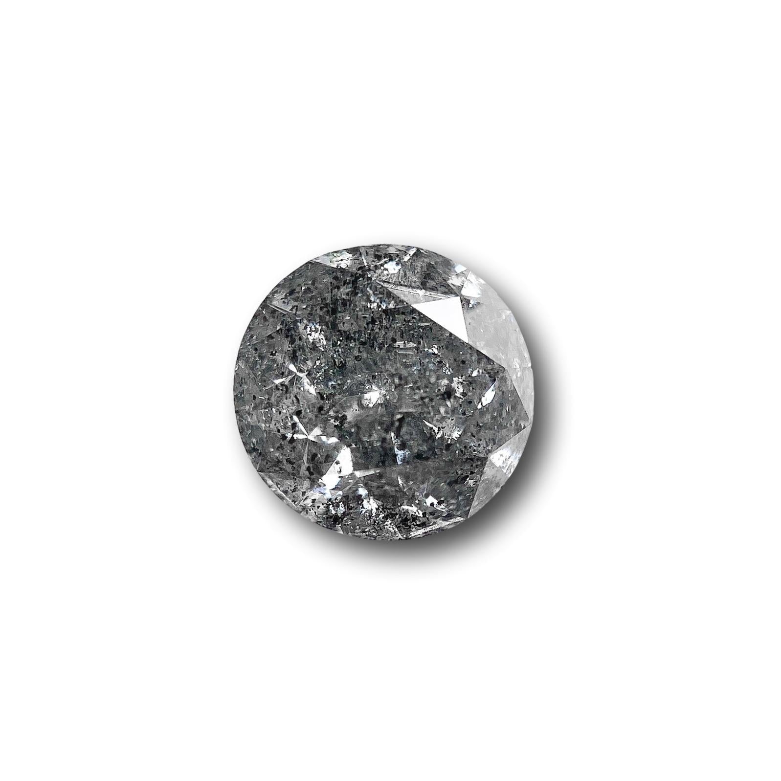 1.00ct | Salt & Pepper Round Shape Brilliant Cut Diamond - Modern Rustic Diamond