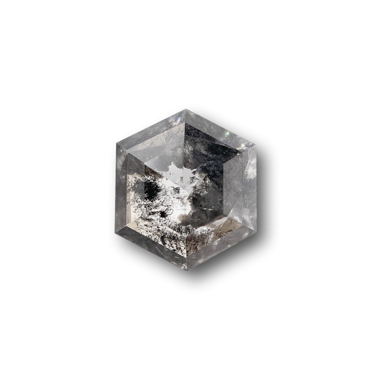0.93ct | Rustic Hexagon Shape Rose Cut Diamond - Modern Rustic Diamond