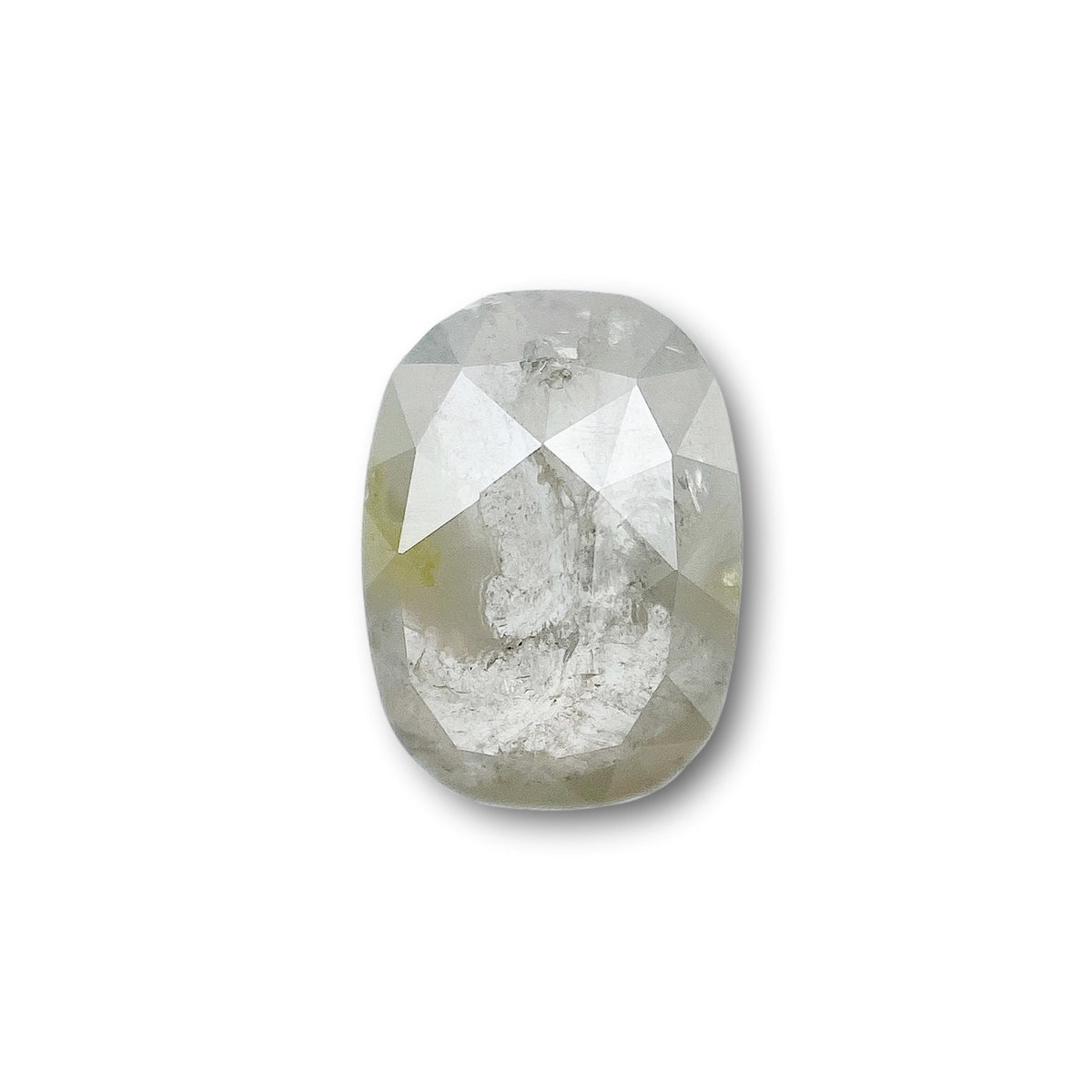 1.05ct | Salt &amp; Pepper Cushion Shape Rose Cut Diamond - Modern Rustic Diamond