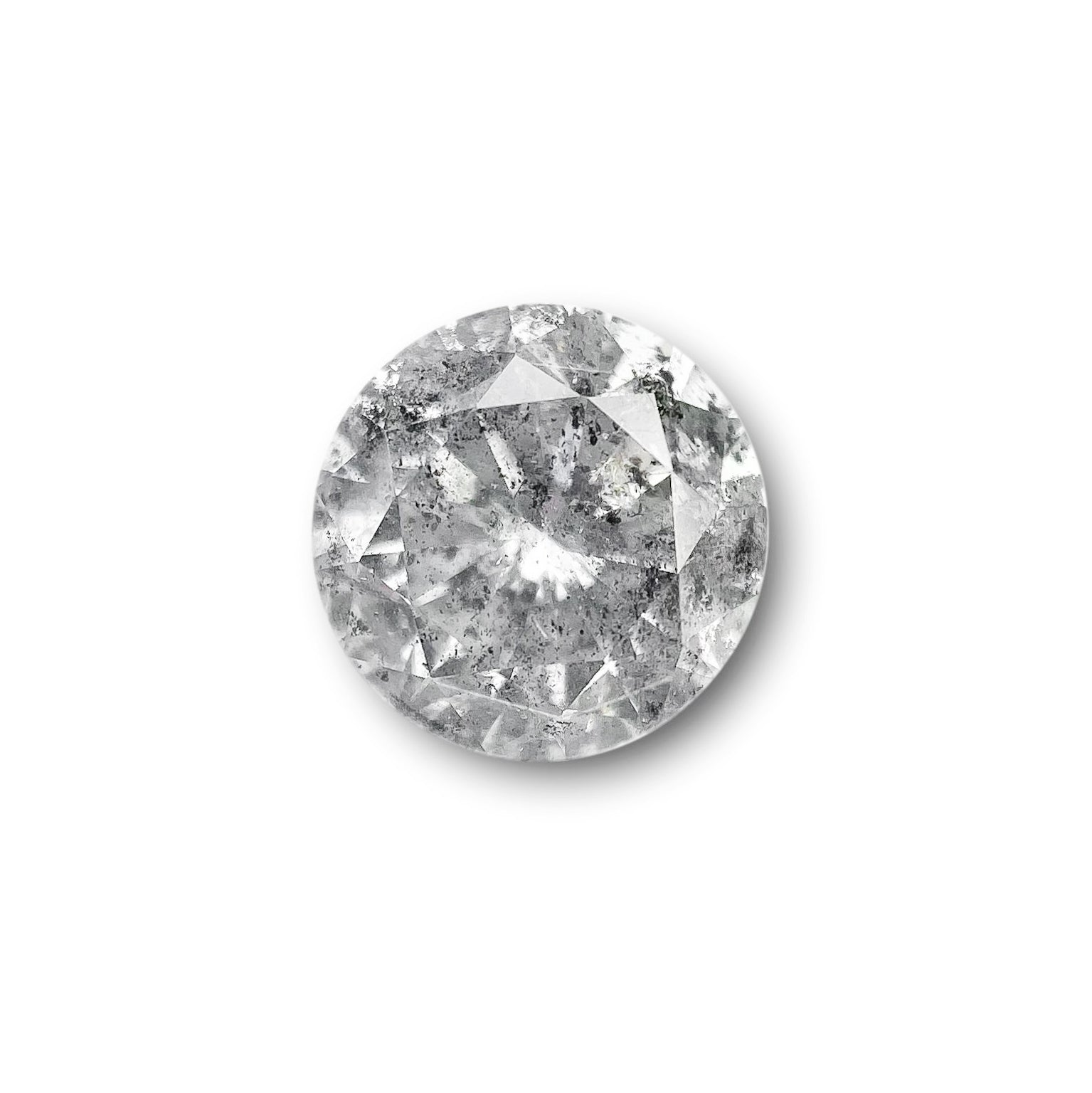 1.33ct | Salt & Pepper Round Shape Brilliant Cut Diamond - Modern Rustic Diamond
