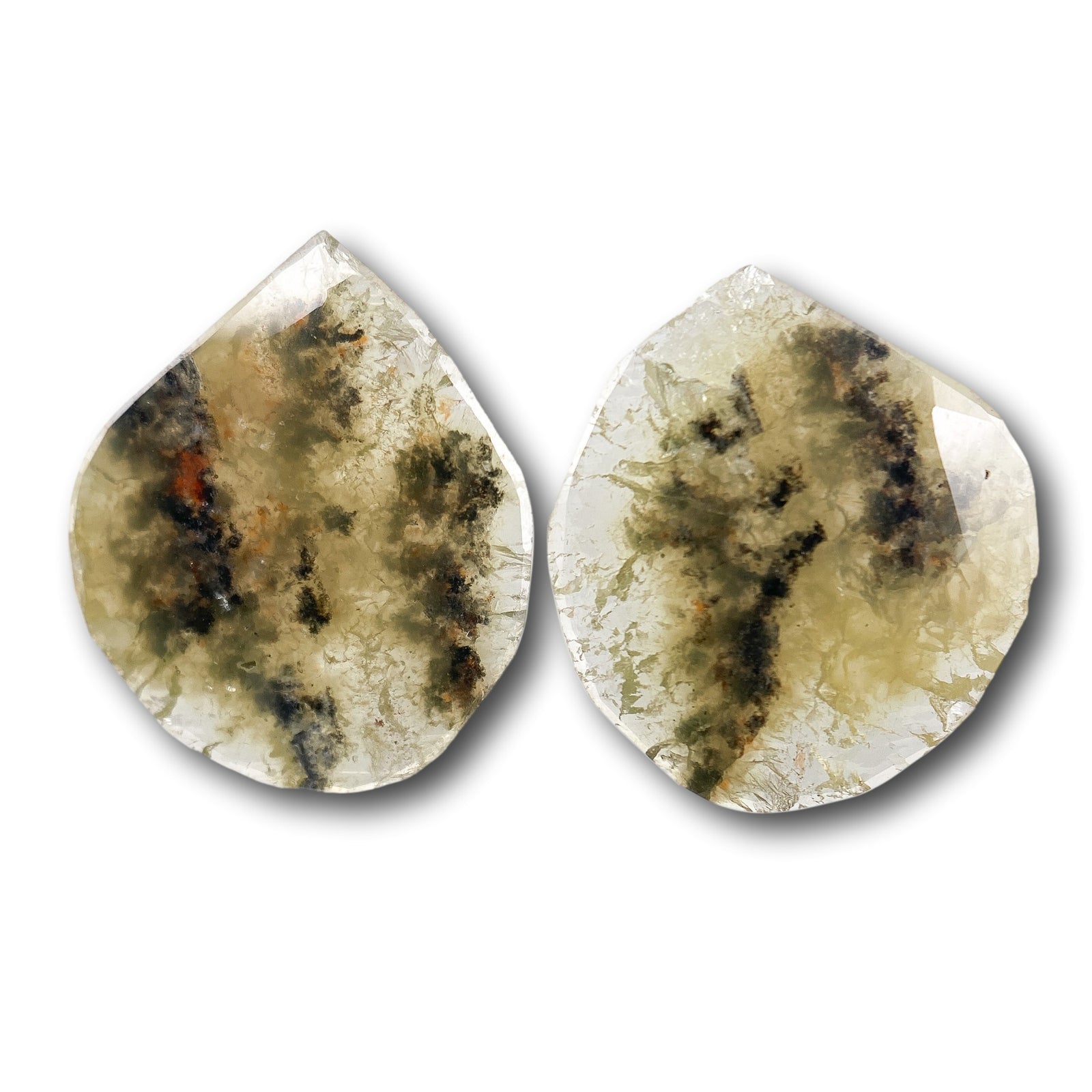 2.98cttw | Rstc  Pear Shape Rose Cut Diamond Matched Pair - Modern Rustic Diamond