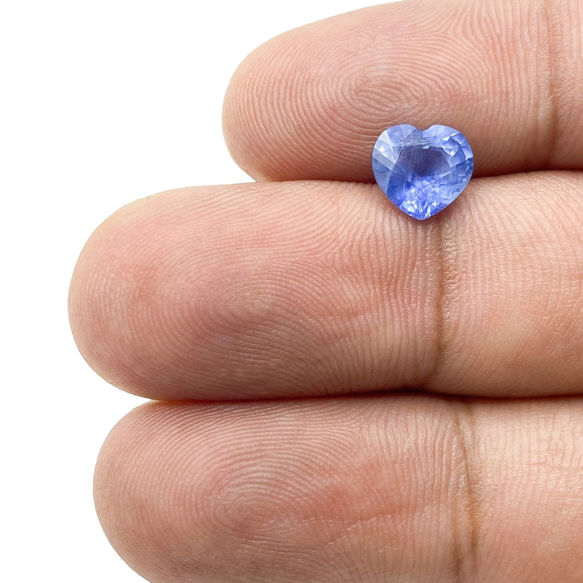 1.61ct | Brilliant Cut Heart Shape Blue Silky Sapphire-Modern Rustic Diamond