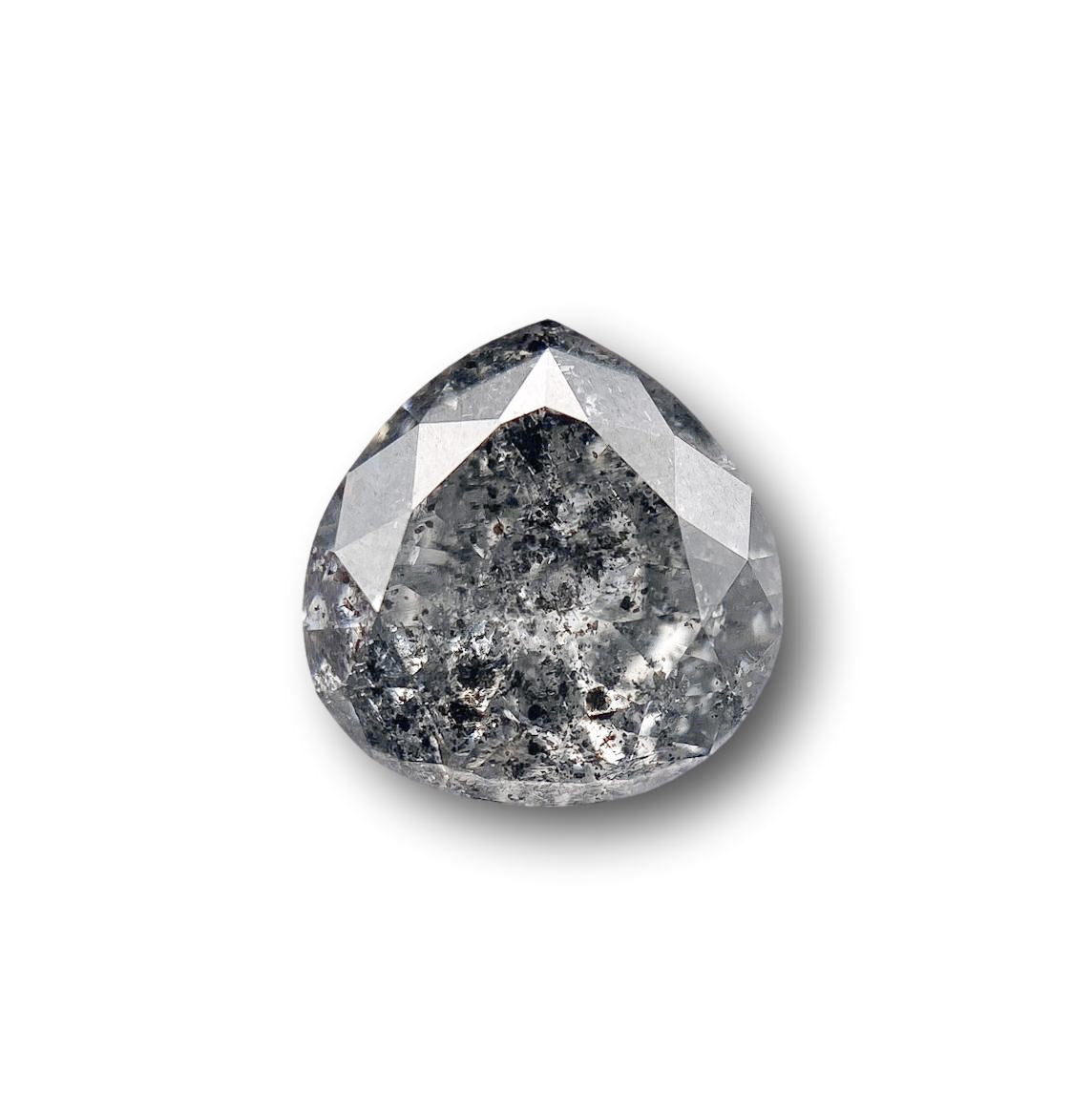 0.90ct | Salt & Pepper Pear Shape Brilliant Cut Diamond - Modern Rustic Diamond