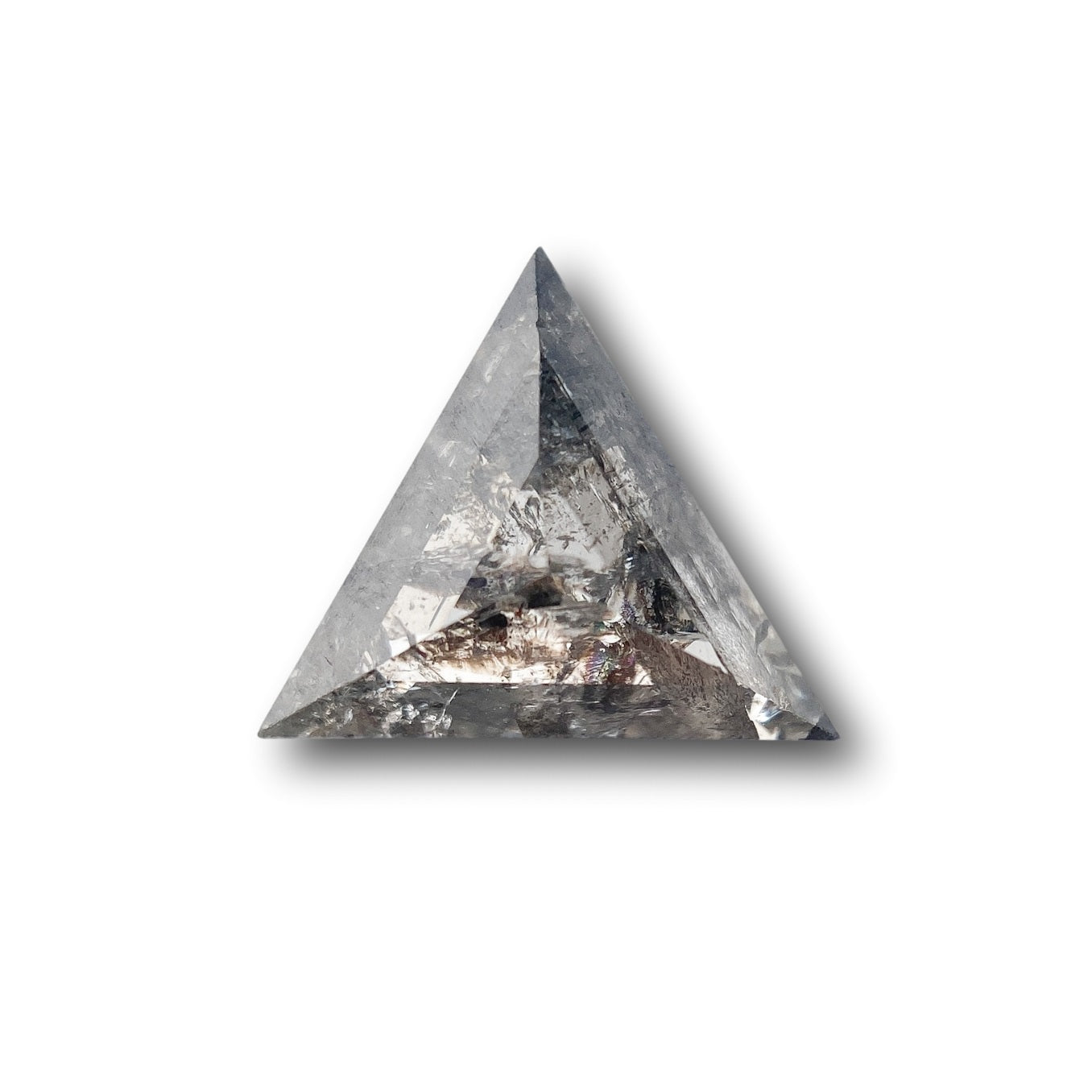 1.59ct | Salt & Pepper Triangular Shape Rose Cut Diamond - Modern Rustic Diamond