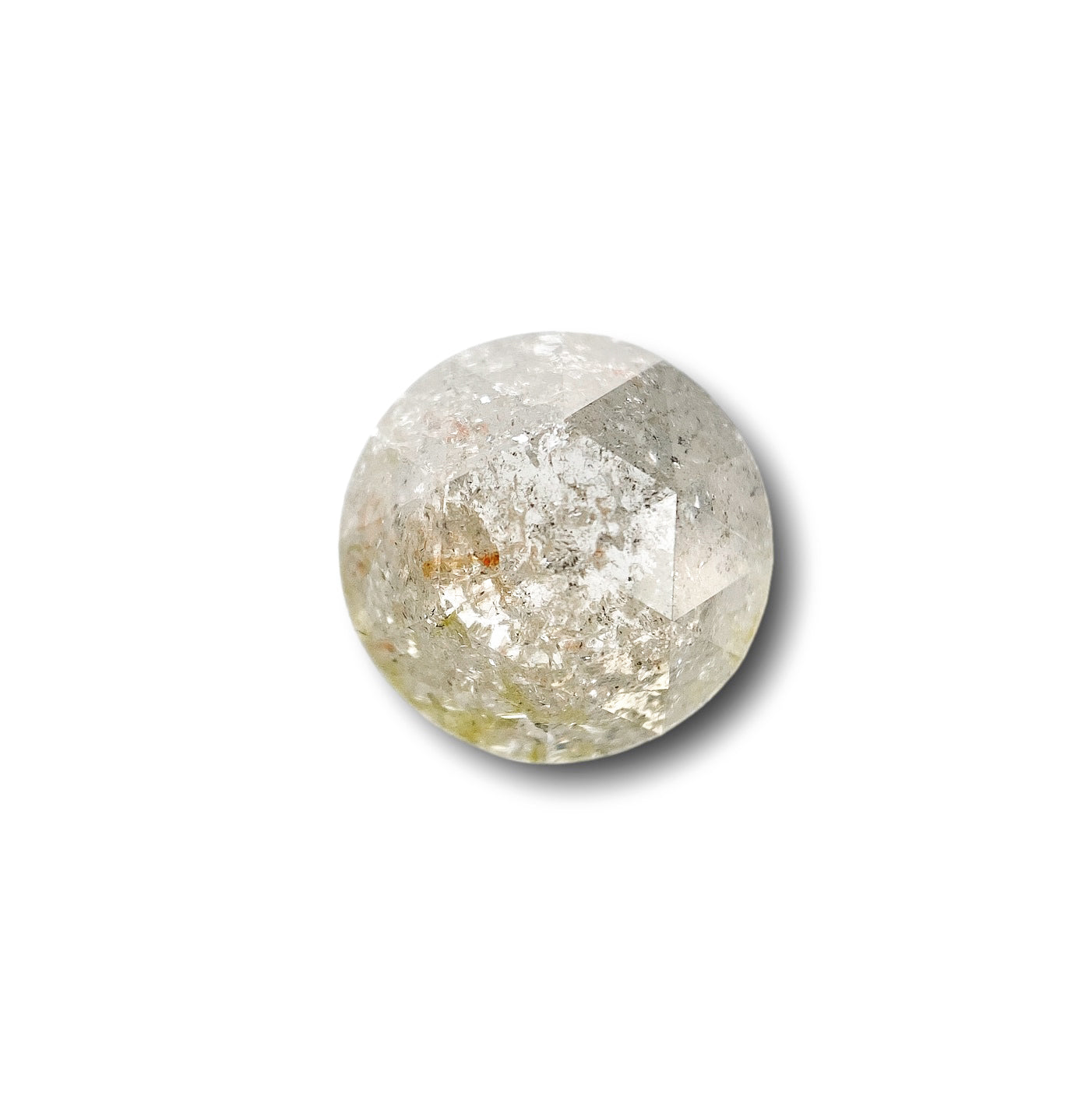 2.63ct | Salt & Pepper Round Shape Rose Cut Diamond - Modern Rustic Diamond