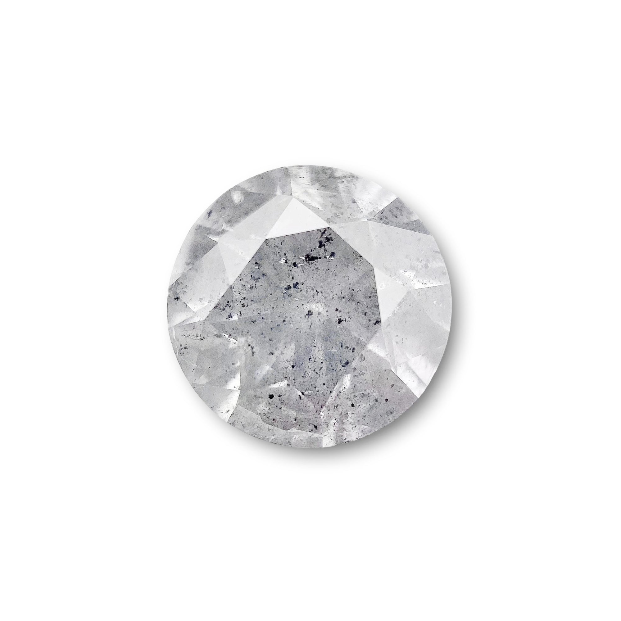 1.85ct | Salt & Pepper Round Shape Brilliant Cut Diamond - Modern Rustic Diamond