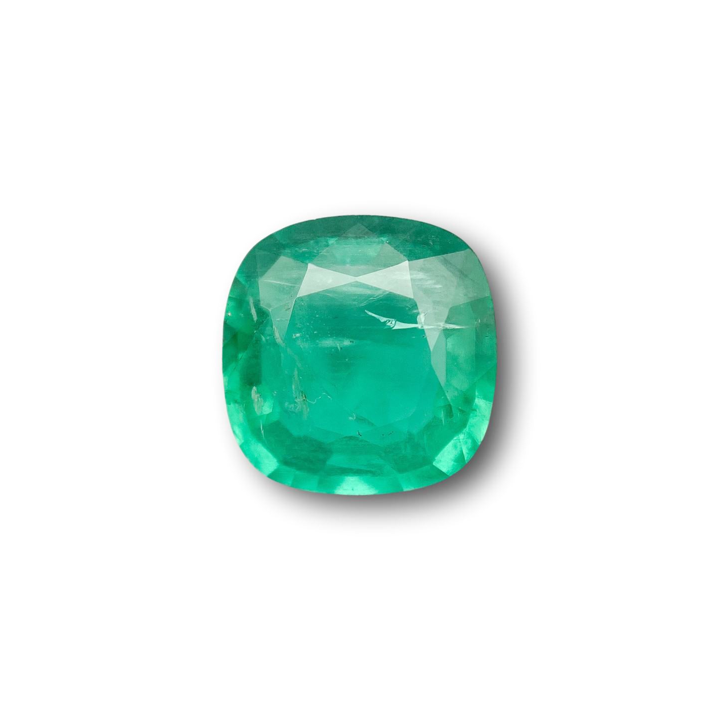 2.09ct | Brilliant Cut Cushion Shape Brazil Emerald - Modern Rustic Diamond