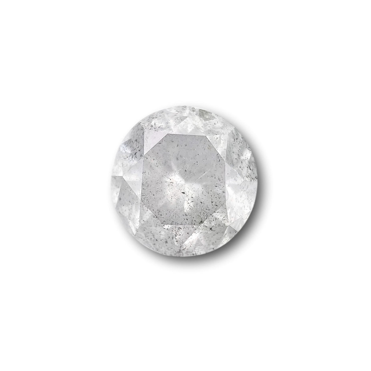 1.37ct | Salt &amp; Pepper Round Shape Brilliant Cut Diamond - Modern Rustic Diamond