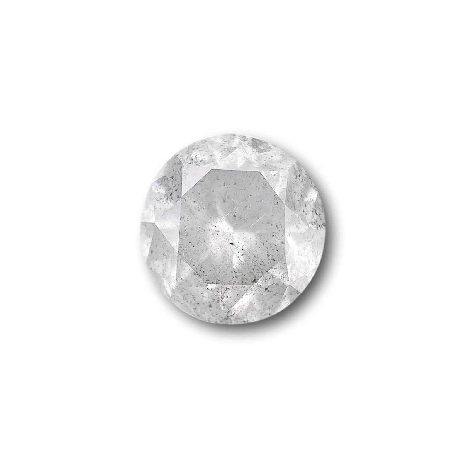 1.37ct | Salt & Pepper Round Shape Brilliant Cut Diamond - Modern Rustic Diamond