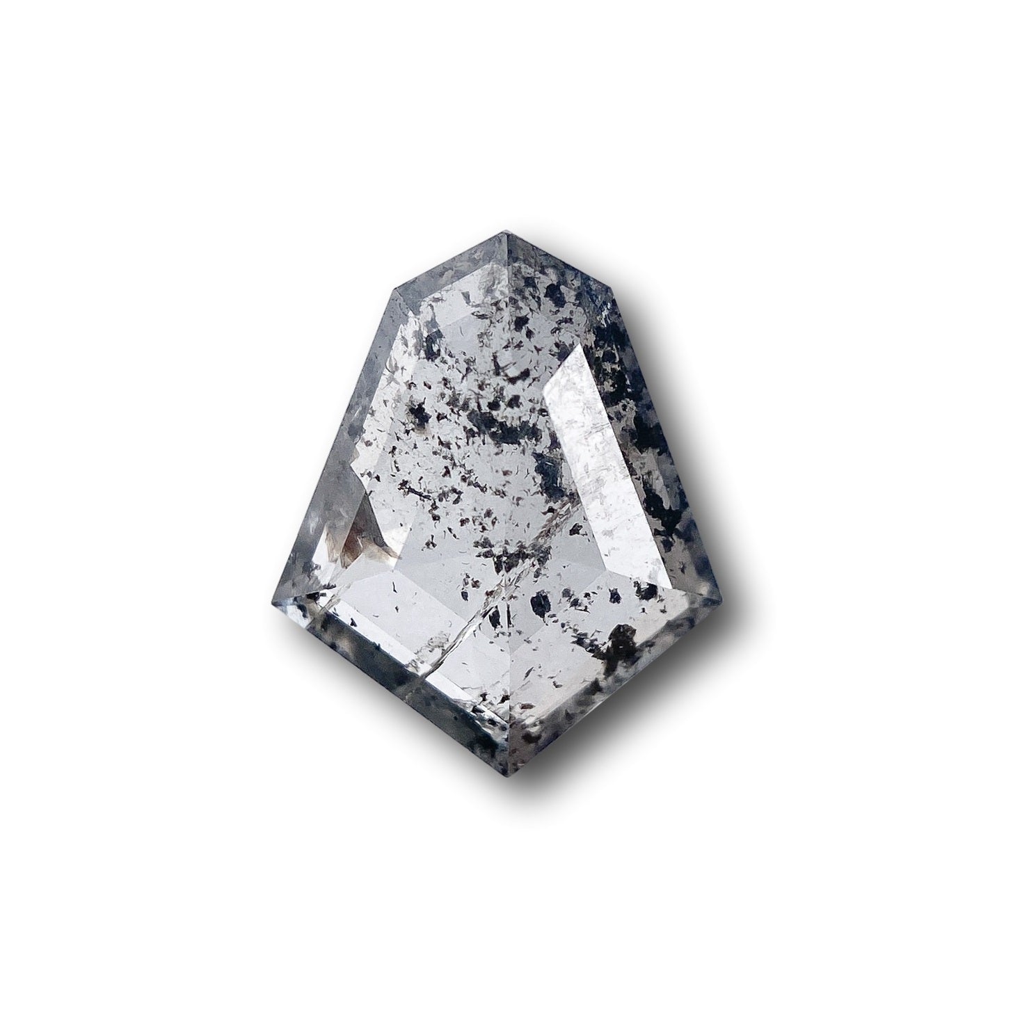 0.93ct | Salt & Pepper Kite Shape Rose Cut Diamond - Modern Rustic Diamond