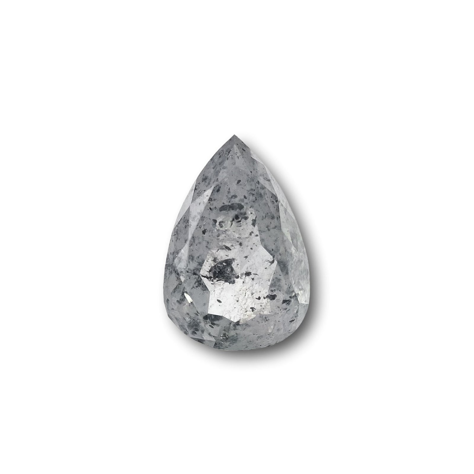 1.56ct | Salt & Pepper Pear Shape Rose Cut Diamond - Modern Rustic Diamond