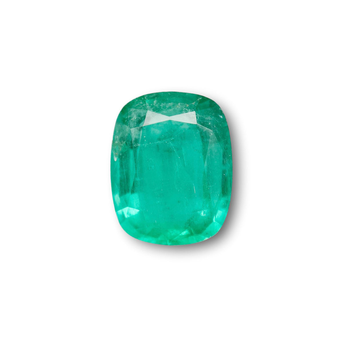 3.83ct | Brilliant Cut Cushion Shape Brazil Emerald - Modern Rustic Diamond