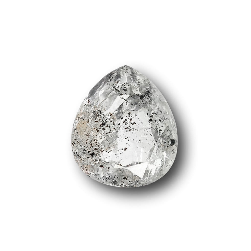 0.99ct | Salt & Pepper Pear Shape Brilliant Cut Diamond - Modern Rustic Diamond