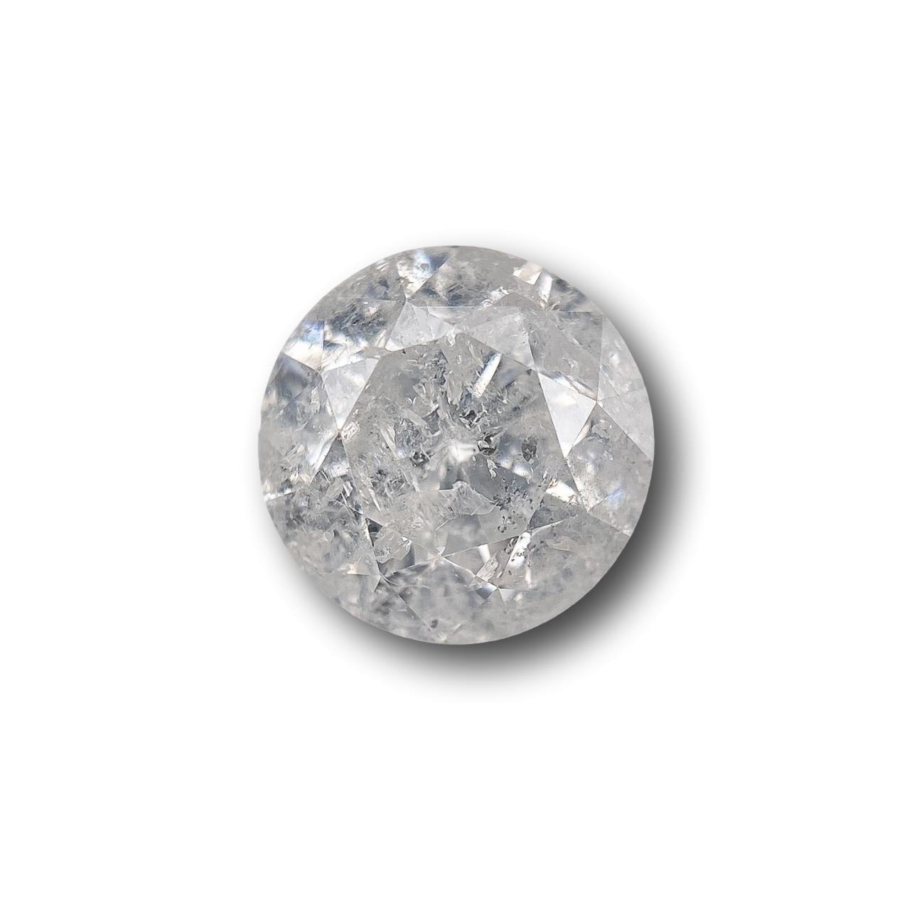 1.63ct | Salt & Pepper Round Shape Brilliant Cut Diamond - Modern Rustic Diamond