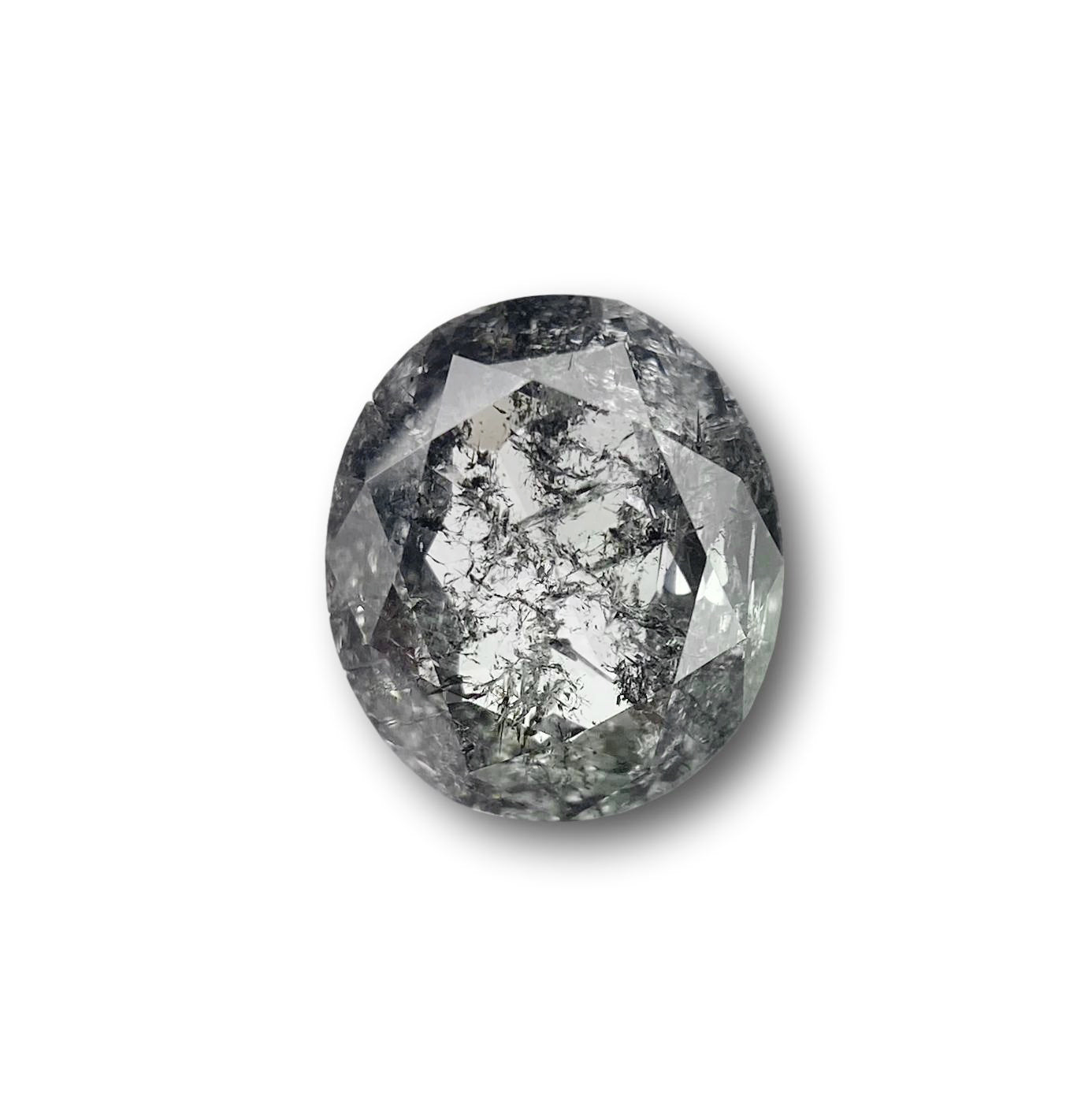 1.10ct | Salt & Pepper Oval Shape Brilliant Cut Diamond - Modern Rustic Diamond