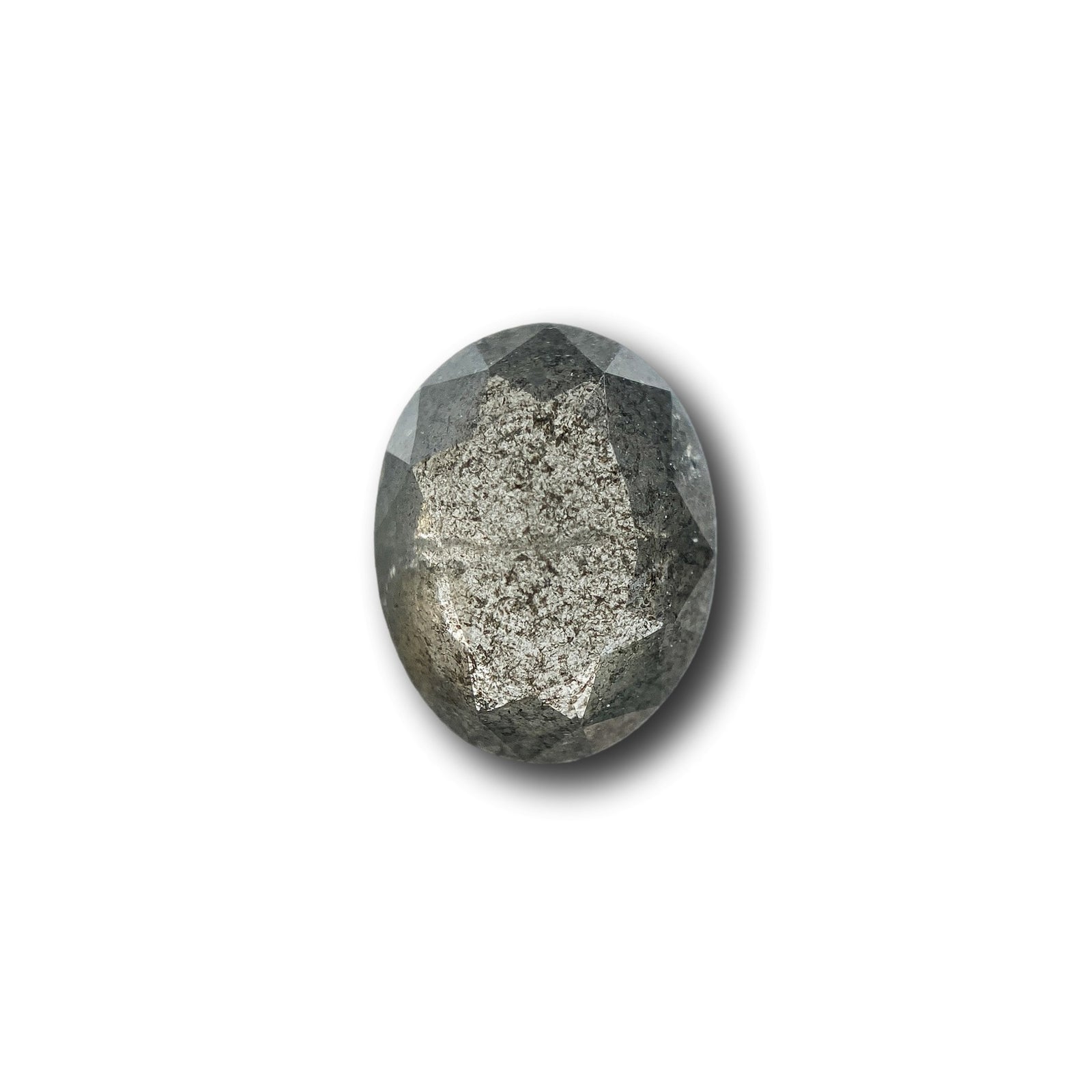 1.44ct | Salt & Pepper Oval Shape Rose Cut Diamond - Modern Rustic Diamond