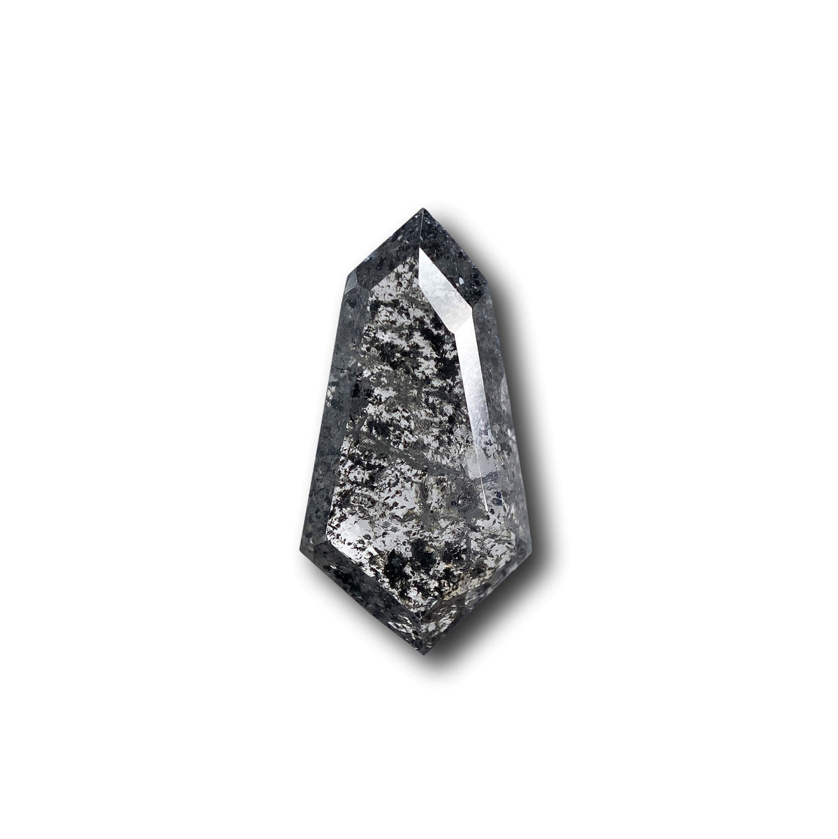 2.10ct | Salt &amp; Pepper Kite Shape Rose Cut Diamond - Modern Rustic Diamond