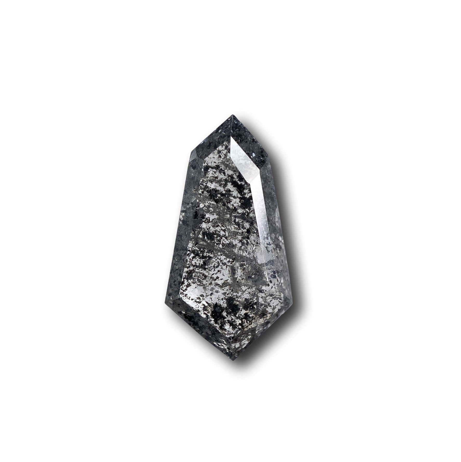 2.10ct | Salt & Pepper Kite Shape Rose Cut Diamond - Modern Rustic Diamond