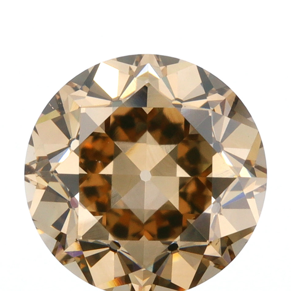 1.66ct | Cognac VVS Round Shape Old European Cut Diamond - Modern Rustic Diamond