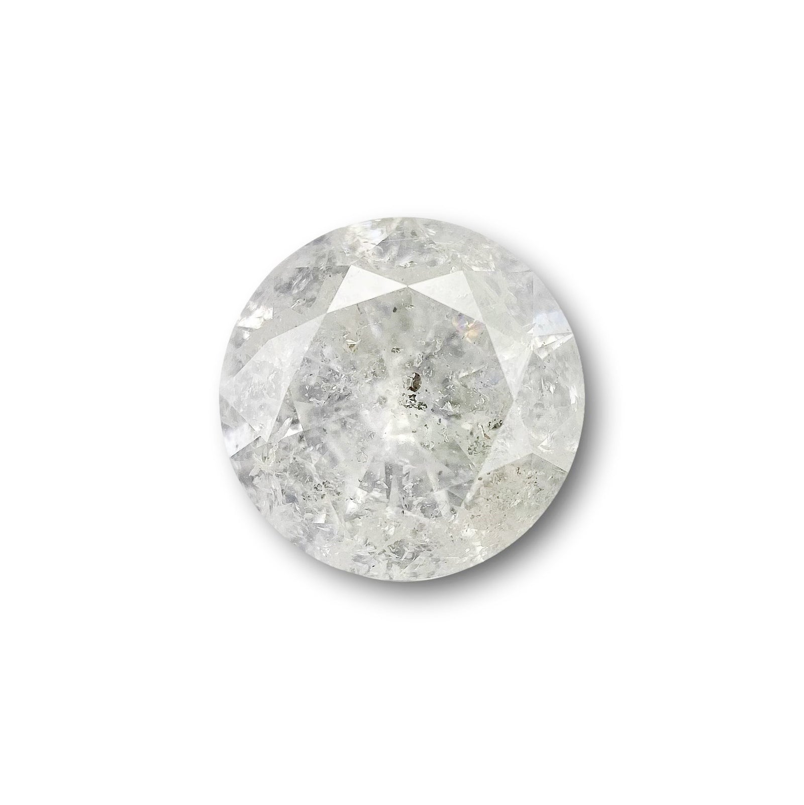 2.59ct | Salt & Pepper Round Shape Brilliant Cut Diamond - Modern Rustic Diamond