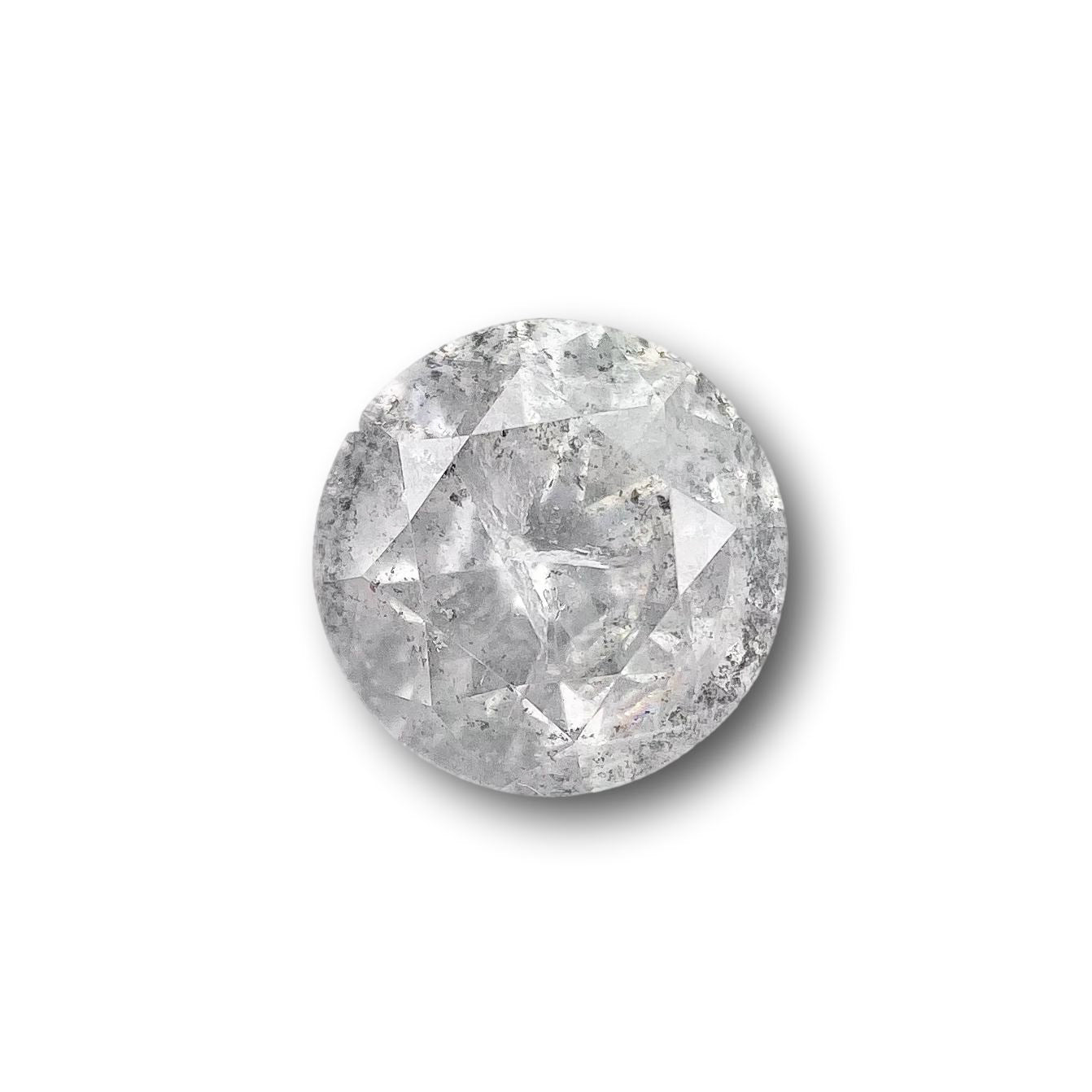 1.07ct | Salt & Pepper Round Shape Brilliant Cut Diamond - Modern Rustic Diamond