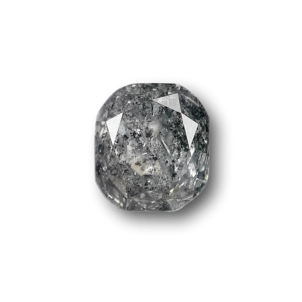 1.13ct | Salt & Pepper Cushion Shape Brilliant Cut Diamond - Modern Rustic Diamond