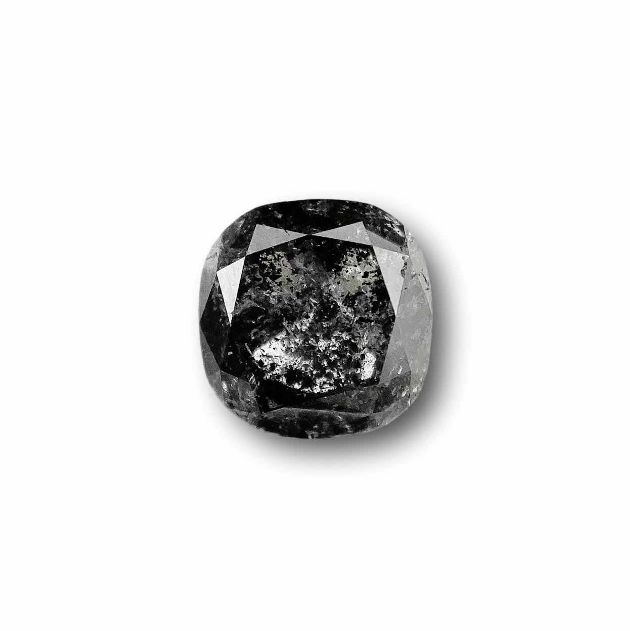 1.72ct | Salt & Pepper Cushion Shape Brilliant Cut Diamond - Modern Rustic Diamond