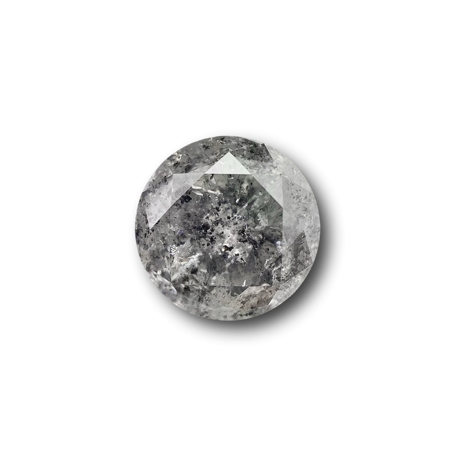 1.79ct | Salt & Pepper Round Shape Brilliant Cut Diamond - Modern Rustic Diamond