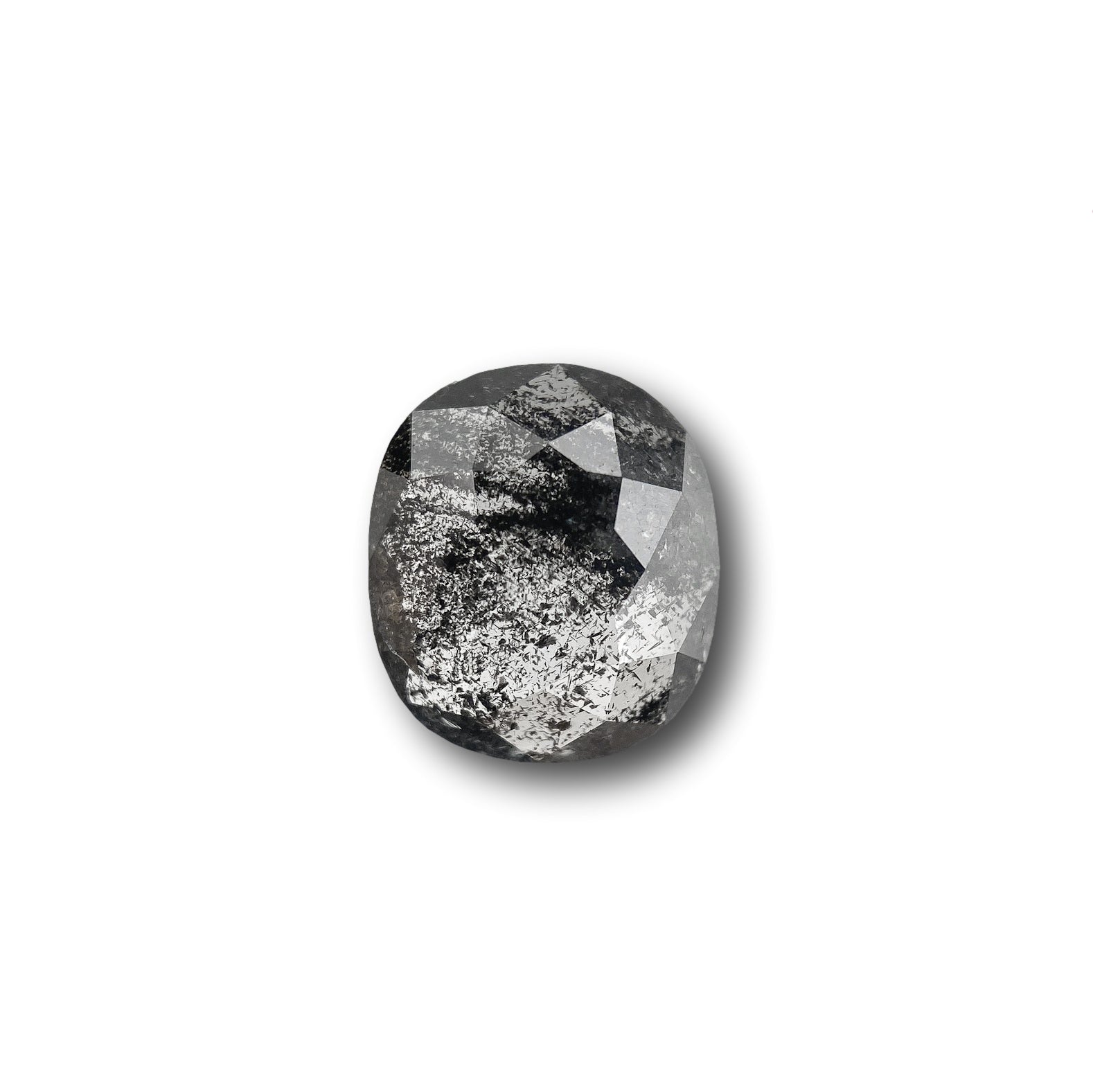 1.10ct | Salt & Pepper Cushion Shape Rose Cut Diamond - Modern Rustic Diamond