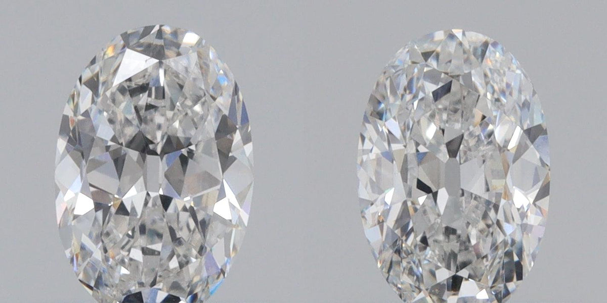 1.02cttw | F VVS2 Oval Shape Old Mine Cut Diamond Matched Pair - Modern Rustic Diamond