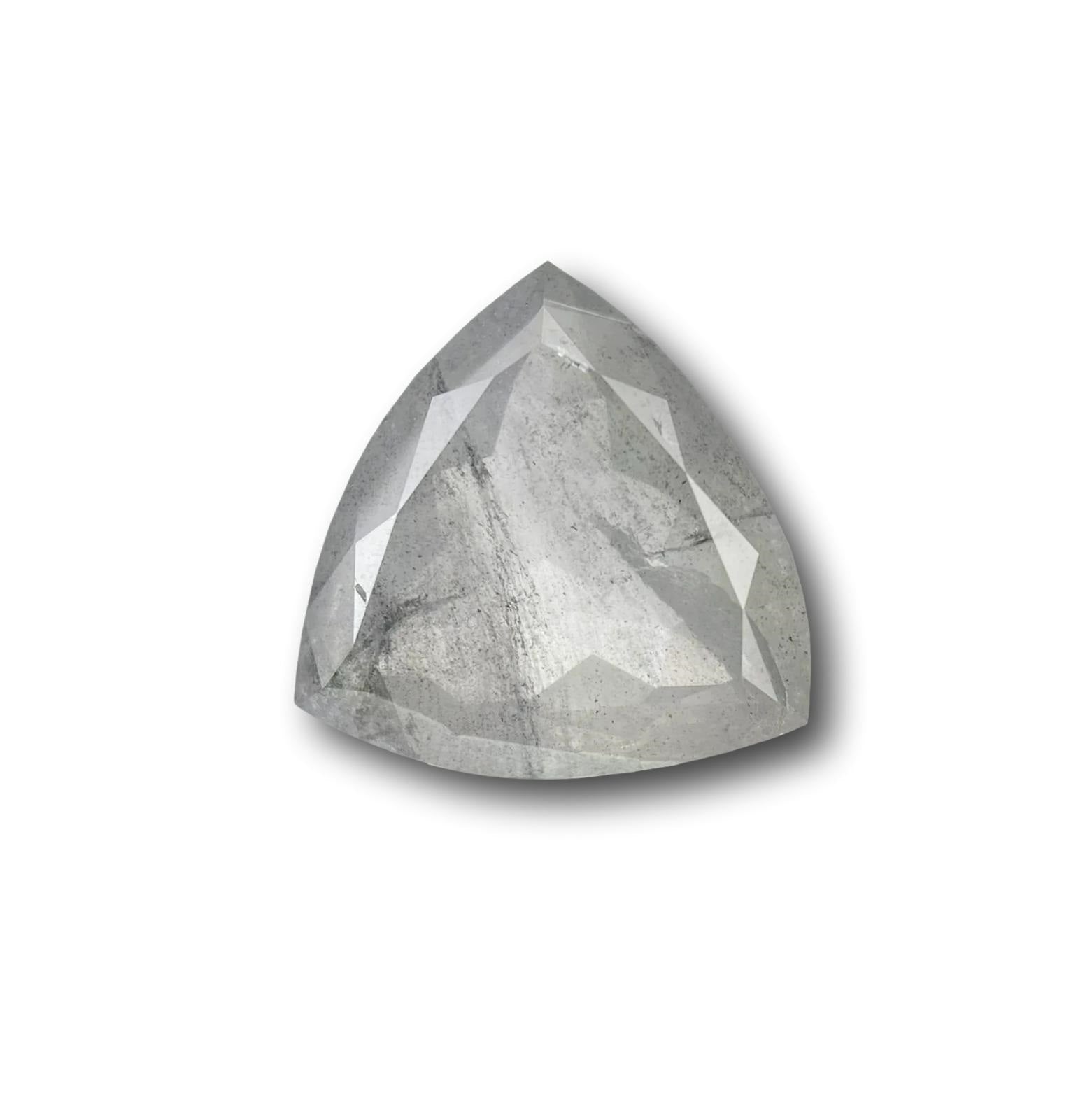 3.22ct | Salt & Pepper Triangular Shape Brilliant Cut Diamond - Modern Rustic Diamond