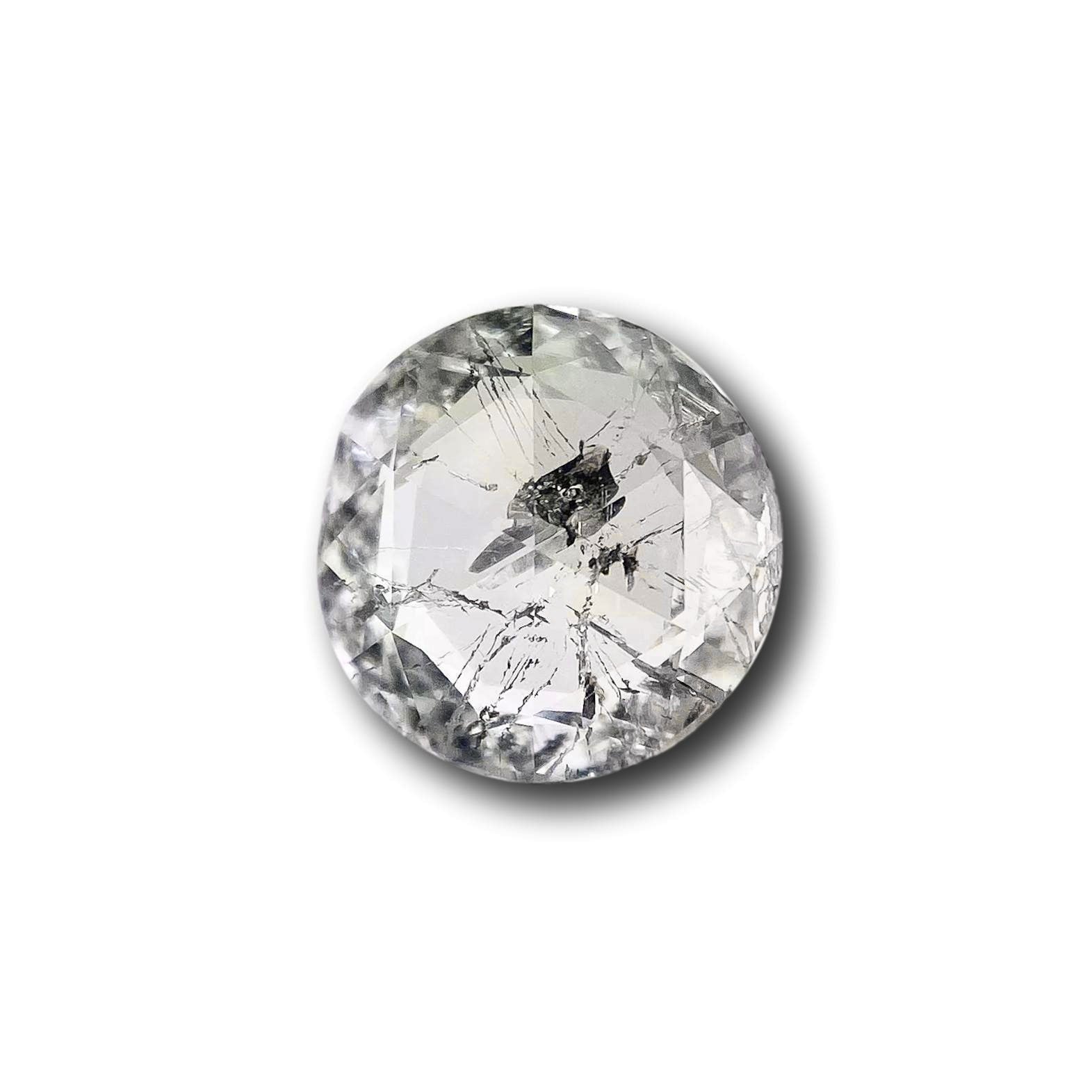 1.10ct | Salt & Pepper Round Shape Rose Cut Diamond - Modern Rustic Diamond