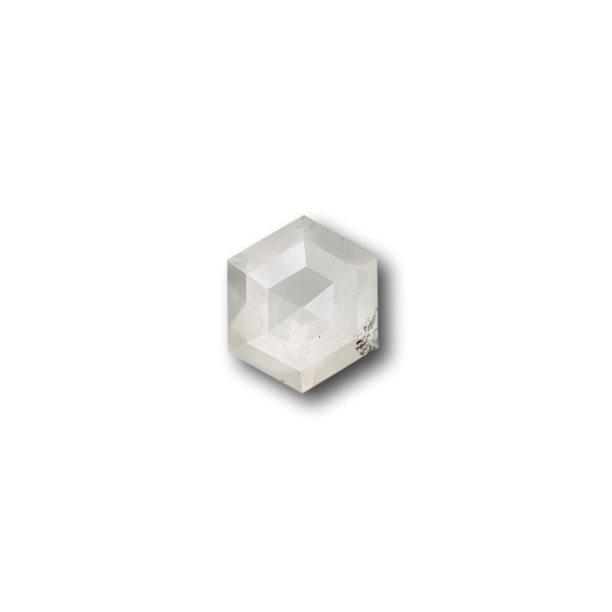 1.14ct | Salt &amp; Pepper Hexagon Shape Rose Cut Diamond - Modern Rustic Diamond