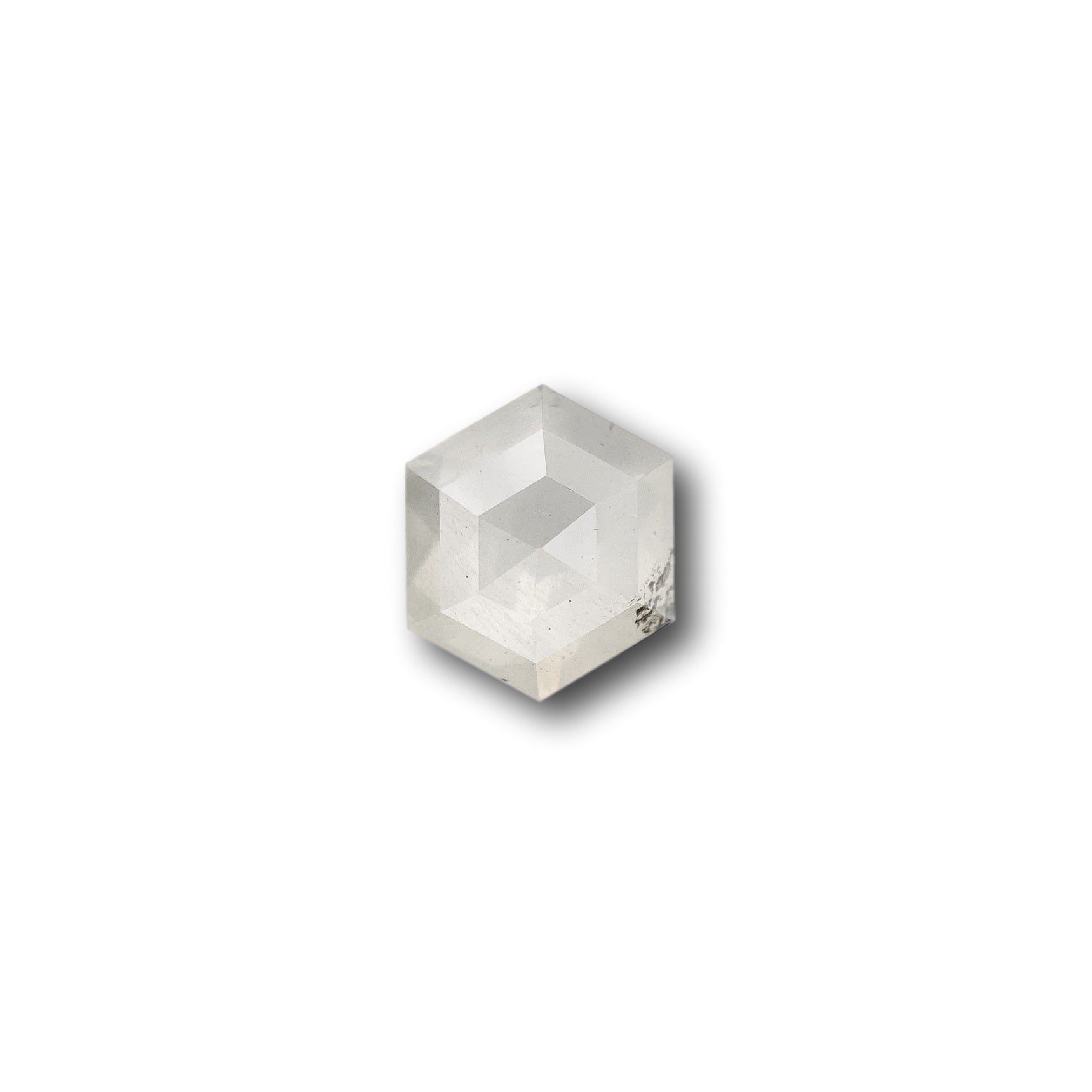 1.14ct | Salt & Pepper Hexagon Shape Rose Cut Diamond - Modern Rustic Diamond
