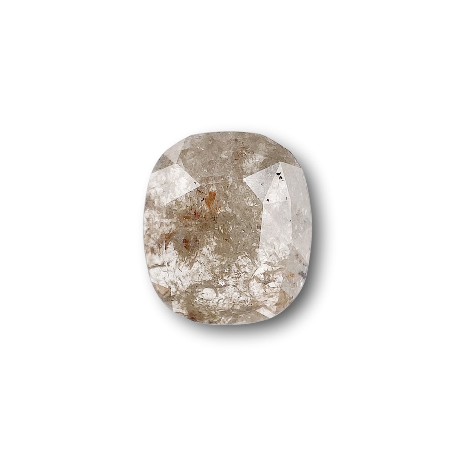 0.78ct | Salt & Pepper Cushion Shape Rose Cut Diamond - Modern Rustic Diamond