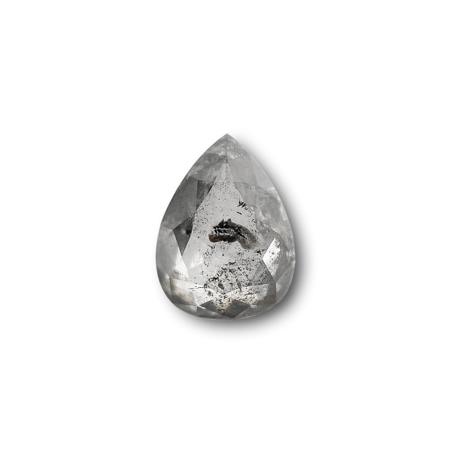 0.91ct | Rustic Pear Shape Rose Cut Diamond - Modern Rustic Diamond